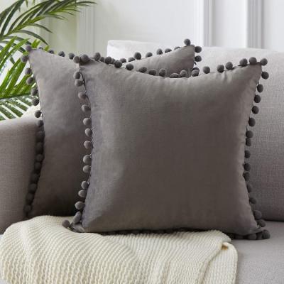 China Anti-Decubitus Cushion Pillow Case Soft Ready Made Polyester Velvet Couch Indoor Bed Tile Cover for sale