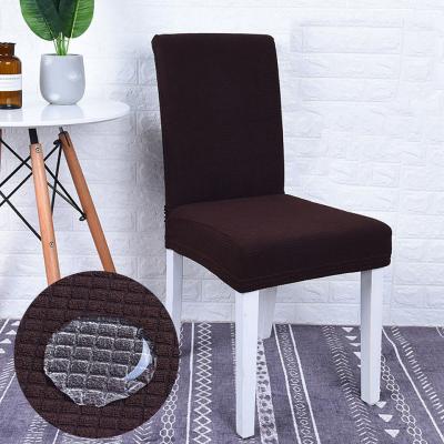 China Durable Non Slip Anti Dirty Soft Jacquard Fabric Solid Color Spandex Waterproof Chair Cover For Dining Room for sale