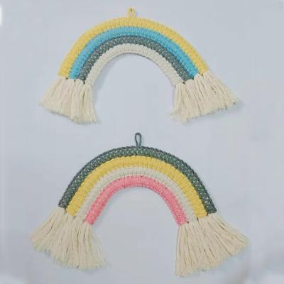 China Handwork Macrame Rainbow Pendant Hanging for Play Tent Bedroom Wall Bed Canopy Wall Decoration Decor for sale