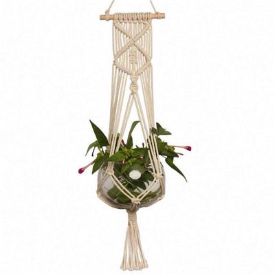 China Factory Handmade Plant Hangers Macrame Rope Cotton Indoor Outdoor Wall Hanging, Macrame Planter for sale