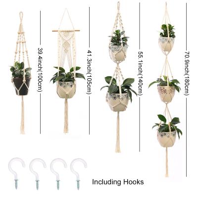 China Eco Friendly Eco Friendly Custom Design Modern Cotton Plant Hanger Macrame , Indoor Macrame Plant Hangers for sale