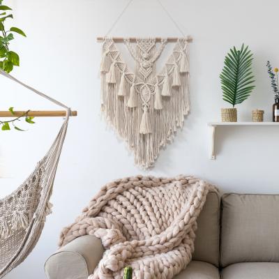 China Handmade Bohemian Home Decor Luxury Boho Macrame Wall Tapestry with Tassels for sale