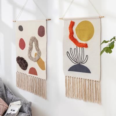 China Pattern Print Modern Home Decor Woven Wall Hanging Bohemian Stock Knitted Tapestry for sale