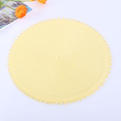 China Washable Round Oilproof Cotton Place Mat Round Table Heat Resistant Mats for sale