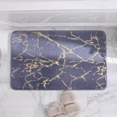 China Washable High Quality Imitate Rabbit Fur Gold Printing Good Water Absorption Luxury Bathroom Used Rug for sale