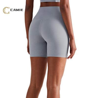 China CAMIE Antibacterial Double Sided Yoga Shorts Women High Waist Sports Shorts Fitness Gym Workout Training Running Butt Lifting Shorts for sale