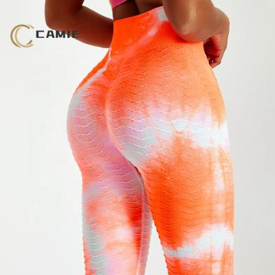 China CAMIEsport Antibacterial Women Seamless Leggings High Waist Butt Lift Yoga Pants High Fluorescence Color Stretched Crack! crack! gym gaiters for sale