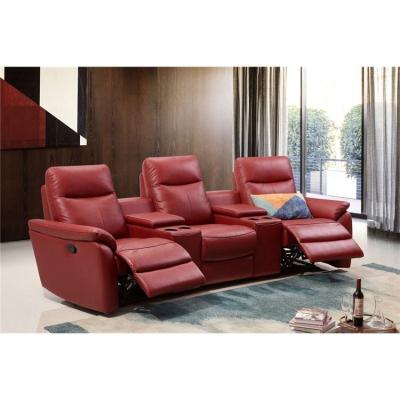 China Red Living Room Adjustable Red Modern Simple Luxury Sofa Couch Home Theater Furniture Genuine Leather Red Living Room Couch for sale