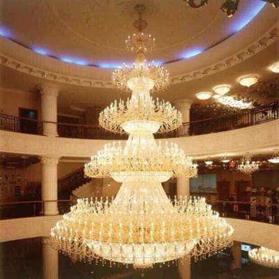 China K9 Crystal Ceiling Lighting Grand Hotel Lobby Entrance Chandelier Traditional European Classic Luxury for sale