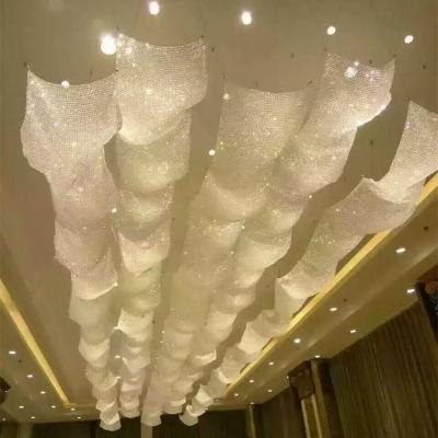 China Customized Modern Crystal Mesh Combination Hotel Pendant Light Aisle Decorate for sale