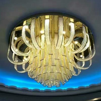 China Contemporary Luxury Living Room LED Ceiling Lamp K9 Crystal Round Chandelier Light for sale