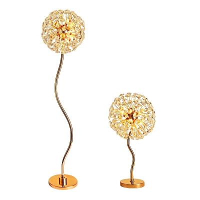 China Not Dimmable K9 Decorative Lamp Glass Cover Lighting Fixture Crystal Standing Floor Lamp For Living Room Bedroom Hotel for sale