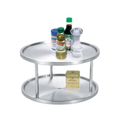 China New design 2 tier workable stainless steel kitchen lazy susan turntable for table for sale