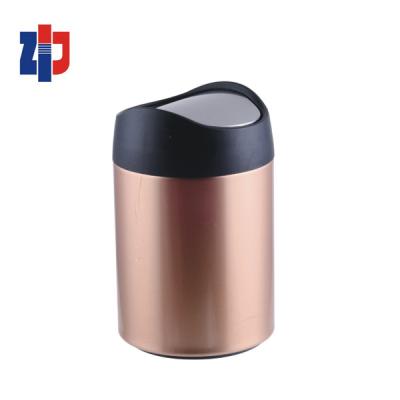 China Sustainable Plastic Stainless Steel Dust Bin Table Use Mini Trash Bin for sale