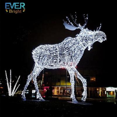 China Commercial Use 5m Christmas Decoration 3d Motif Light Up LED Moose for sale