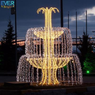 China Commercial Use Cool White 3m Led Christmas Pattern 3d Decoration Sculpture Fountains Light for sale