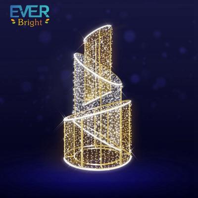 China Commercial Use Metal 3D Frame Led Christmas Pattern Fountain Light Outdoor Led Pattern Light for sale