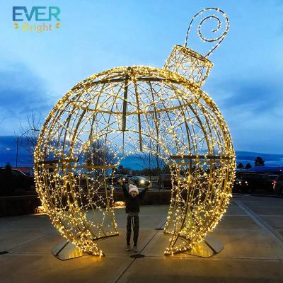 China Commercial Decoration Patterns Street Use Warm White Led Giant Christmas Lighted Ball IP65 for sale