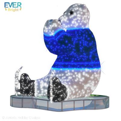 China Holiday Use Commercial Decoration LED 3D Bear Outdoor Christmas Light For Mall for sale