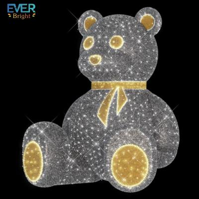 China Commercial Outdoor Use 3D Bear Pattern Acrylic LED Light For Christmas for sale