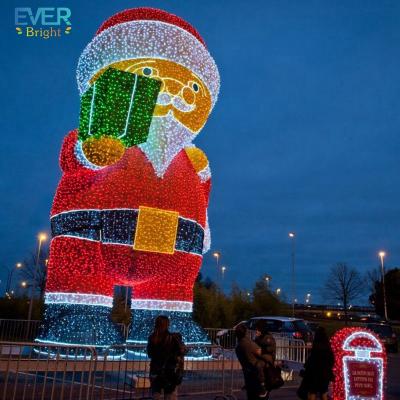 China Outdoor 3d Metal Pattern Light Christmas Decoration Santa Claus Commercial Use for sale