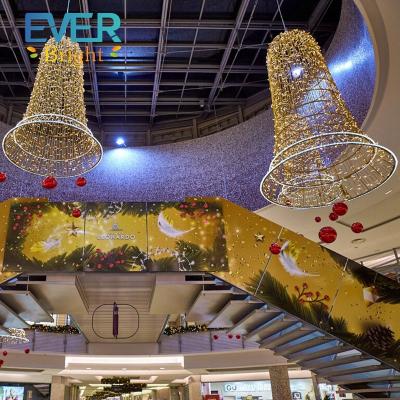 China Commercial Use Led Star 3D String Led Christmas Lights Bells Snowflake Christmas Decoration Pattern Light Indoor Decor for sale