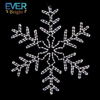 China Outdoor Commercial Use 2D Christmas Holiday Pattern 220V LED Snowflake Neon Lamp Waterproof Pole Mounted Light for sale