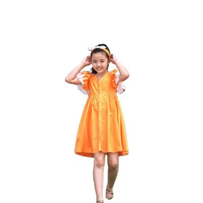 China Ruffles Princess Dresses For Girls Washable Casual Cute Rabbit Button Down Dress Kids Children Ruffles Dress Summer for sale