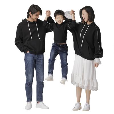 China Breathable Matching Family Clothes Unisex Plain Hoodie Pullover Sweatshirt Family Hoodie White Ride-Resistant Pullover for sale