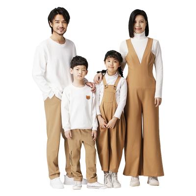 China Good Elasticity Anti-Shrinkage Family Matching Clothes Overalls High Quality Trousers Boy Girl Overalls Women Man Casual Pants for sale