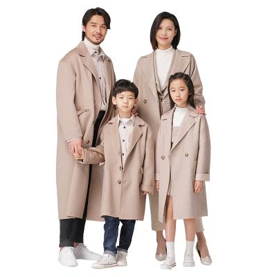 China Long Winter Family Clothes Long Sleeve Matching Coat Fashion Wool Coat Children Wool Coat For Women Winter Overcoat Thick Wool For Man for sale