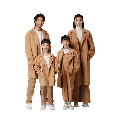 China Parent-child Sustainable Warm Garment Sales High Quality Wool Khaki Coat For Clothing for sale