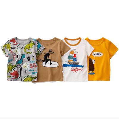 China Plain Sleeve Logo Printing 100 Cotton White Kids Anti-Shrink Custom Baby Short Sleeve Kids T-shirts Boy's Quantity Gift for sale