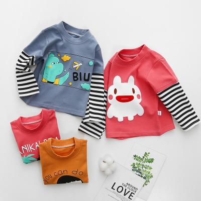 China Breathable Boys And Girls T-shirt Spring Children's Long Sleeve Cartoon Basing Shirt Pure Cotton Tops Kids Wear for sale