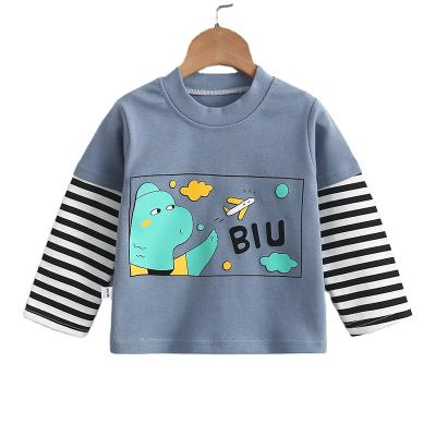 China Factory Sale Breathable Children Clothes Long Sleeve Shirt Kids Letter Print Boys T-shirt Long Sleeve Baby Cotton China Casual Time for sale