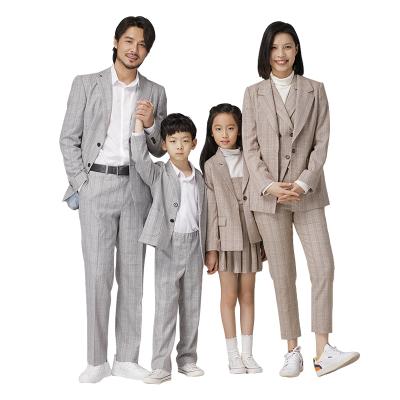 China family package/boy matching braethable/elastic family suits for party Anti-wrinkle suits business blazer formal man's suit kids overall skirt sets for sale