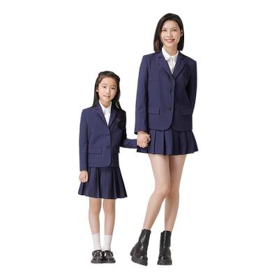 China Casual British Style China Supplier Wholesale Exquisite Workmanship Pleated Skirt Suit / Mother And Daughter For Clothing for sale