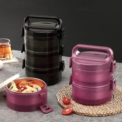 China Viable Wholesale Portable Thermal Multi Layer Thermos Bento Box Food Container Large Capacity Stainless Steel Lunch Box for sale