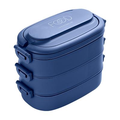 China Viable Lunch Bento Box 3 Layer Eco Friendly 3 Layer School Tiffin Lunch Box Plastic Bag Lunch Box for sale