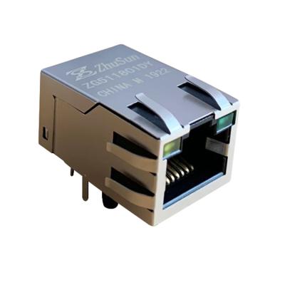 China S21-ZZ-0031 Tab Up 1x1 Communication Port with LED Base-T RJ45 1000 Connector with Filter for sale