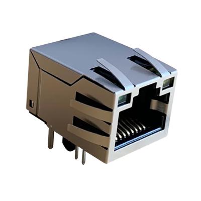 China RJ45 XRJH-01M-4-E11-170 Single Left Base-T Magnetic Socket 100 PCB Connector for sale