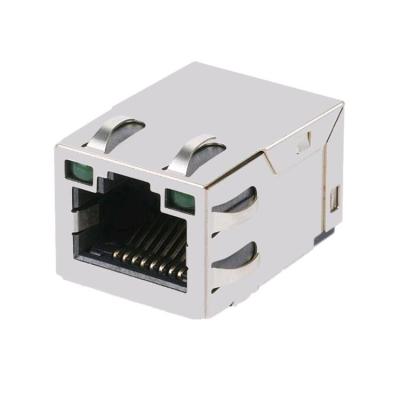 China PCB 10/100 Base-T with LED Ethernet Jack SMD RJ45 Connector JXD6-0002NL for sale