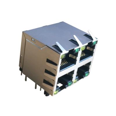 China Board Guide HR862233HE HR872200HE 100/1000 Base-T 2x2 Port RJ45 Connector With Magnetic for sale