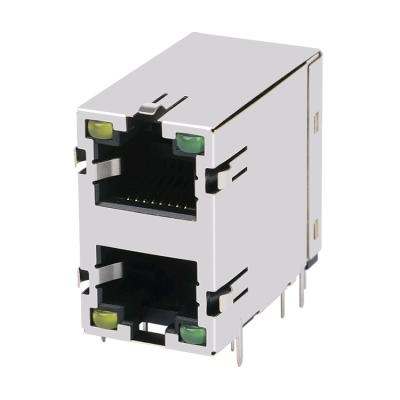 China Pulse E5J88- 2x1 series with LED Modular Jack PCB Ethernet 2x1 RJ45 port E5J88-A1L2F2-L connectors for sale