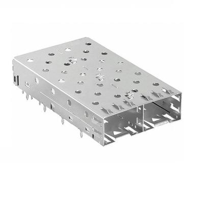 China EMI Shielded U77-A2110-1001 Without Lightweight Pipes Fiber Socket 1x2 SFP CAGE Connector for sale