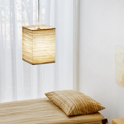 China Modern Nordic Creative Rectangle Paper Chain Ceiling Design Project Pendant Lamp Round Paper Lampshade HT-810303-1P for sale