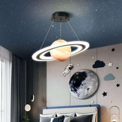 China New Modern Creative Planet Children Room Glass Ball Boy Girl Living Room Bedroom Led Pendant Lamp Designer Reading Indoor Decor Light for sale