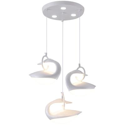 China New Modern Animal Pendant Light Led Hanging Bird Lamp Swan Lighting Fixtures Living Room Dining Pendant Lamp Light Tricolor Loft for sale