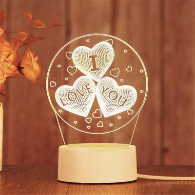 China Modern Custom Acrylic LED Lamp Gift Table Lamp 3D USB Night Light Anime Acrylic Promotional Lamp for sale