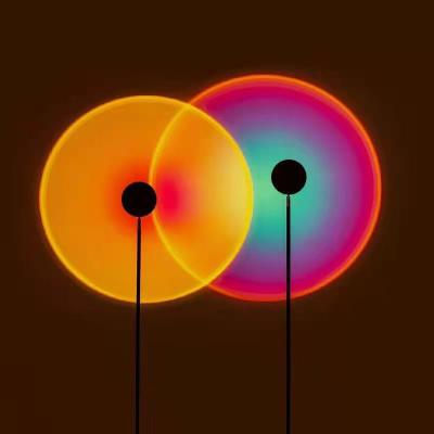 China 2021 Modern Atmosphere RGB Night Light Sunset Projection Lamp Standing Floor Light for sale